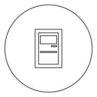 Service terminal black icon in circle outline vector