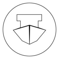 Ship black icon in circle outline vector