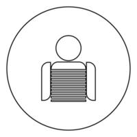 Seaman black icon outline in circle image vector