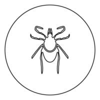 Tick black icon outline in circle image vector