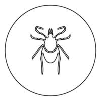 Tick black icon outline in circle image vector