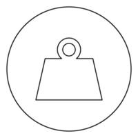 Weight black icon outline in circle image vector