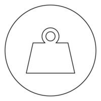 Weight black icon outline in circle image vector