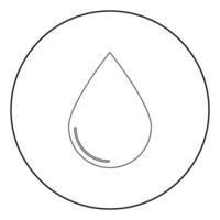 Drop icon black color in circle vector