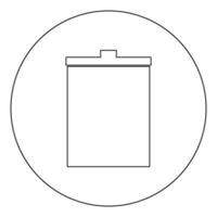 Trash bucket icon black color in circle or round vector