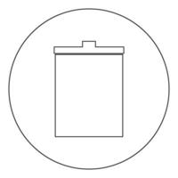 Trash bucket icon black color in circle or round vector