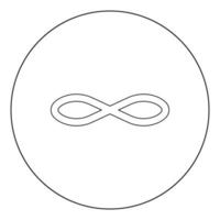 Infinity symbol icon black color in circle or round vector