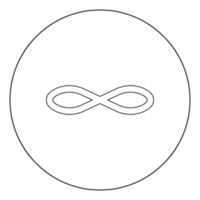 Infinity symbol icon black color in circle or round vector