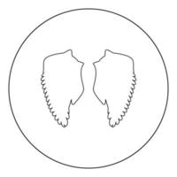 Wing icon black color in circle or round vector