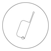 Bag on wheels icon black color in circle or round vector