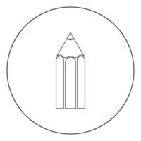 Pencil icon black color in circle or round vector