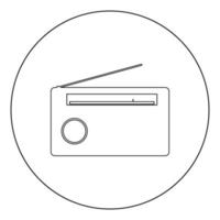 Radio icon black color in circle or round vector