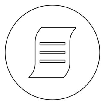 Document black icon outline in circle image vector