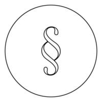 símbolo de párrafo icono negro contorno en imagen circular vector