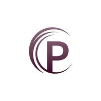 Wave circle letter P logo icon design vector