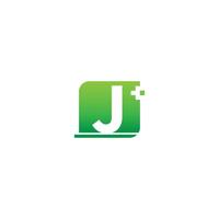 Letter J logo icon with medical cross design vector