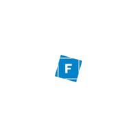 Letter F  logotype in blue color design concept vector