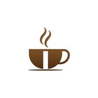 Coffee cup icon design letter I  logo vector
