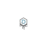 D logo letter design concept vector