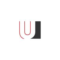 Letter U on square design vector