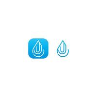 Drop water U logo letter design concept vector