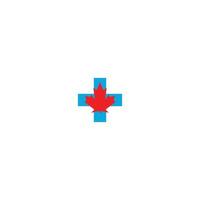 icono de logotipo de farmacia médica de hoja de arce vector