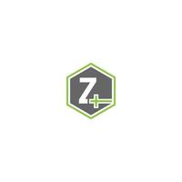 logotipo de letra cruzada z, letra cruzada médica vector