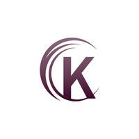 Wave circle letter K logo icon design vector