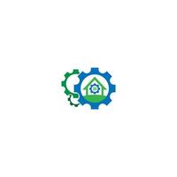 Combination of gear and property logo icon vector