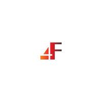 Letter 4F logo combination vector