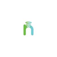 Letter n, Wireless connecting logo vector