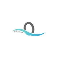 Icon logo letter O  drop into the water vector