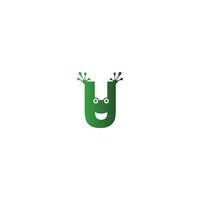 Letter U logo design frog footprints concept vector