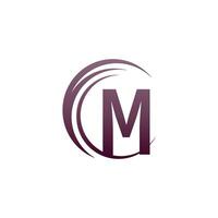Wave circle letter M logo icon design vector