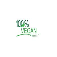 icono 100 por ciento, natural, vegano, orgánico, aniversario, ilustración de diseño de etiquetas vector