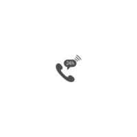 Phone call 24 hours icon logo vector