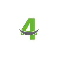 Number 4 logo icon design concept