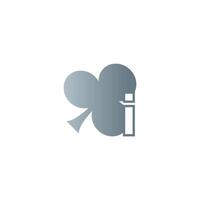 Letter I logo combined with shamrock icon design vector