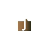 Letter J on the square icon template vector