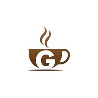 taza de café icono diseño letra g logo vector