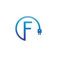 Power cable forming letter F logo vector