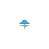 Rainy Umbrella  logo icon concept vector