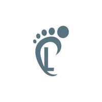 Letter L icon logo combined with footprint icon design vector