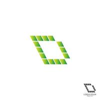 diseño de concepto de icono de logotipo cuadrado de letra d vector
