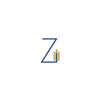 Letter Z combined with wheat icon logo design vector