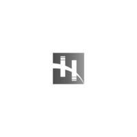 Square H logo letter design vector