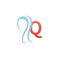 Letter Q icon logo combined with hijab icon design vector