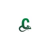 Chameleon font, letter logo icon design vector