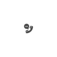 plantilla de logotipo de icono de chat de burbuja de teléfono vector