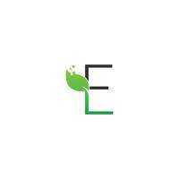 Letter E logo leaf digital icon design concept vector